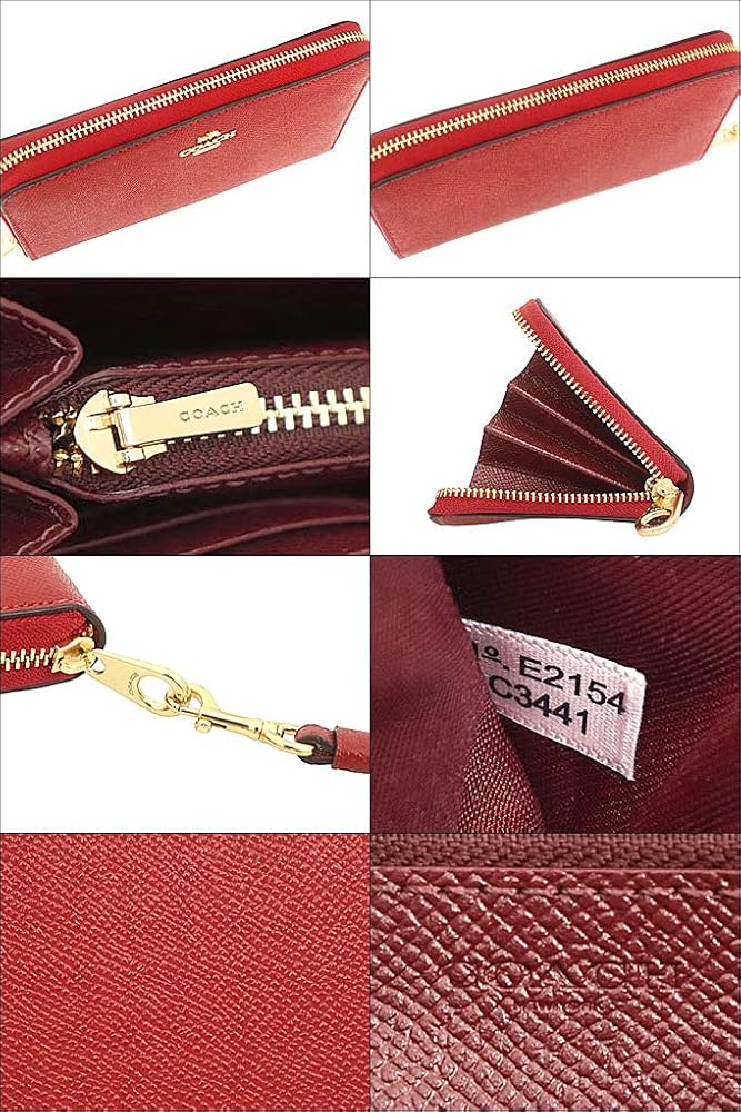 COACH　コーチ　C3441　長財布　ストラップ付　1941レッド　IMF8Q COACH コーチ 財布 長財布 C3441 ストラップ付 ラウンドジップ